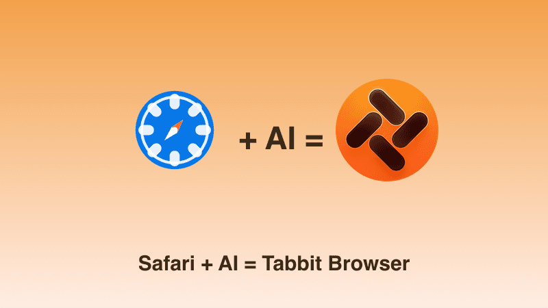 El símbolo de la brújula de Safari más IA da como resultado el logotipo de Tabbit Browser
