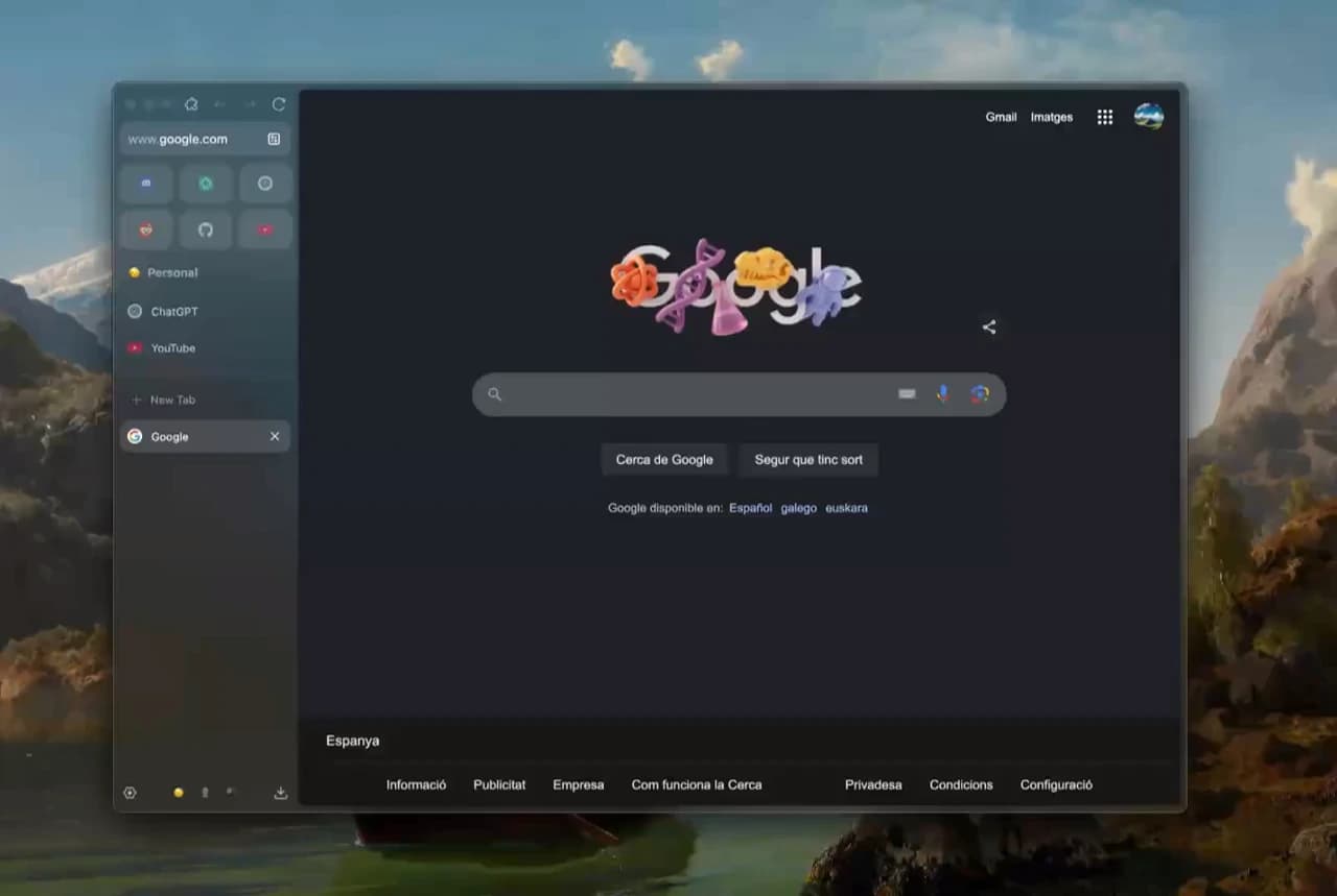 Zen Browser 콤팩트 모드로 깔끔한 세로 탭 서랍과 최대화된 웹 화면 표시