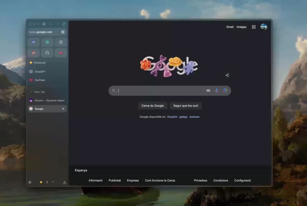 Zen Browser 화면 분할 모드로 두 웹페이지를 나란히 비교하는 레이아웃