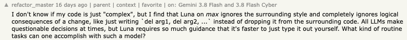Hacker News comment by refactor_master about Luna supervision