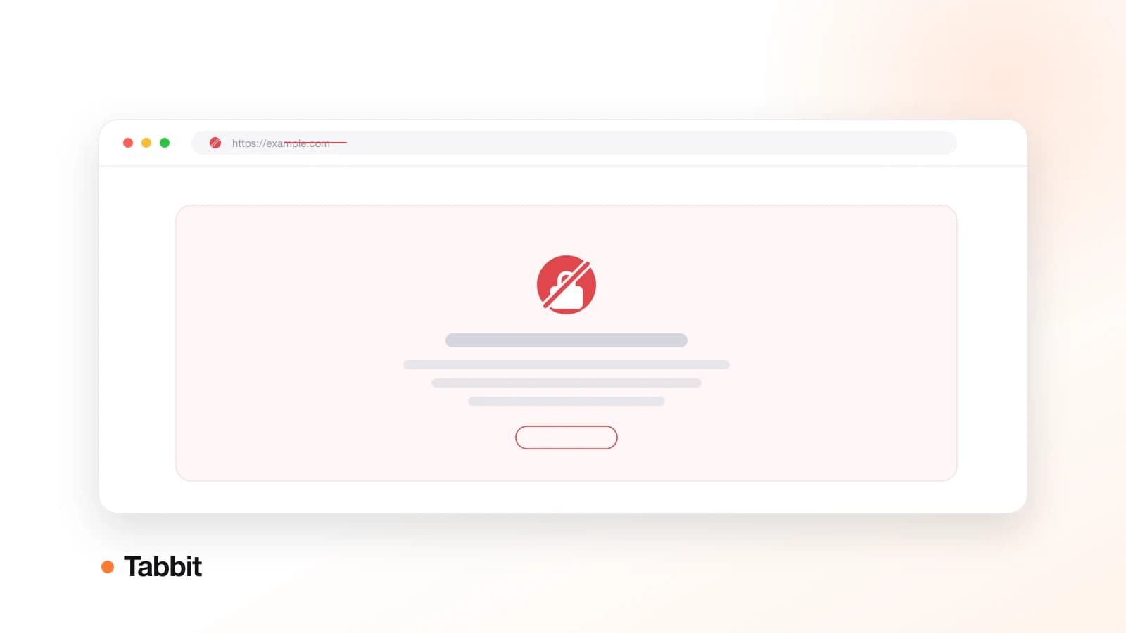 Une barre d’adresse de navigateur avec un cadenas barré et, en dessous, un panneau d’avertissement rouge « Votre connexion n’est pas privée »